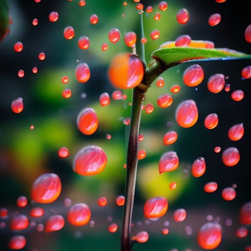 Orange Raindrops in Half Shutter Photography