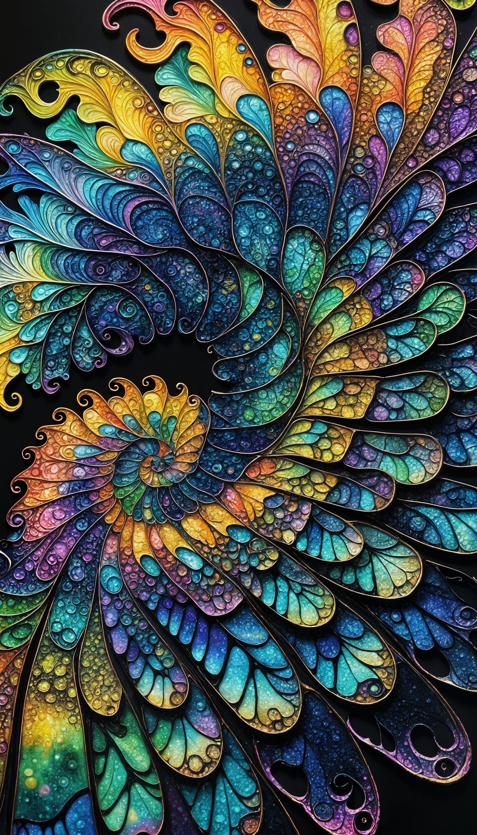 Ethereal Glass Spiral in Iridescent Hues