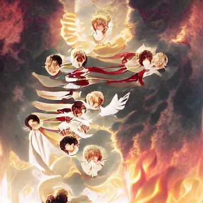 7 Angels with 7 Trumpets Blowing them over The earth And fire mixed with blood is poured down on the Earth