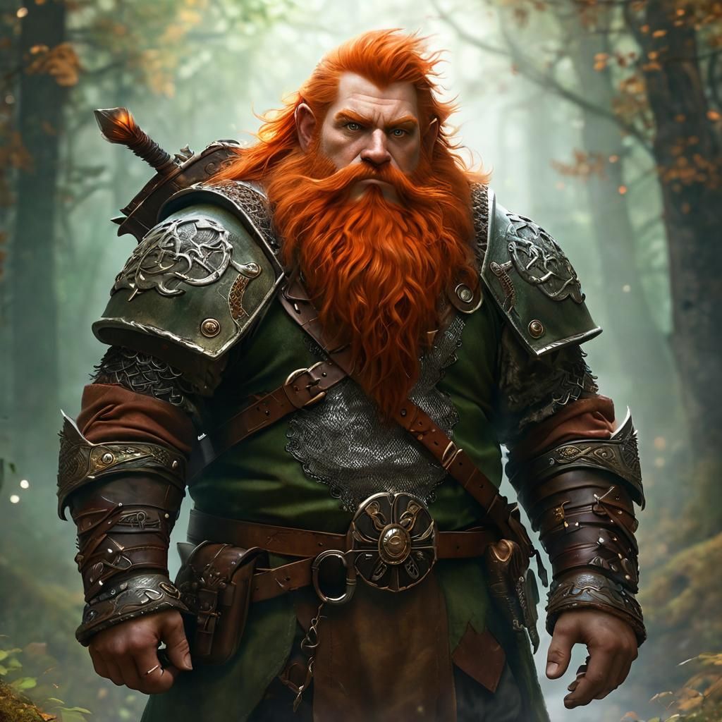 Dwarf in Mystical Forest: Hyper-Realistic Fantasy Art