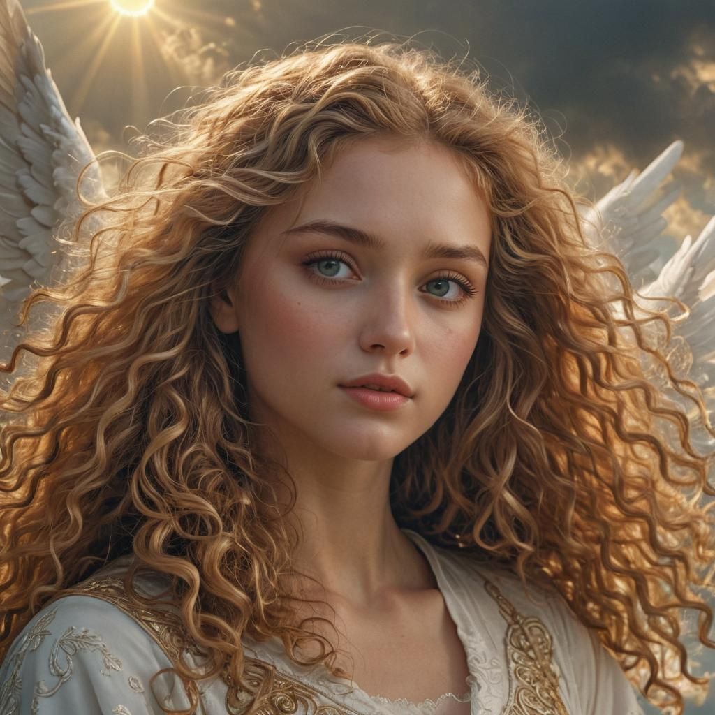 Ethereal Angel in Sunlight: Digital Matte Painting