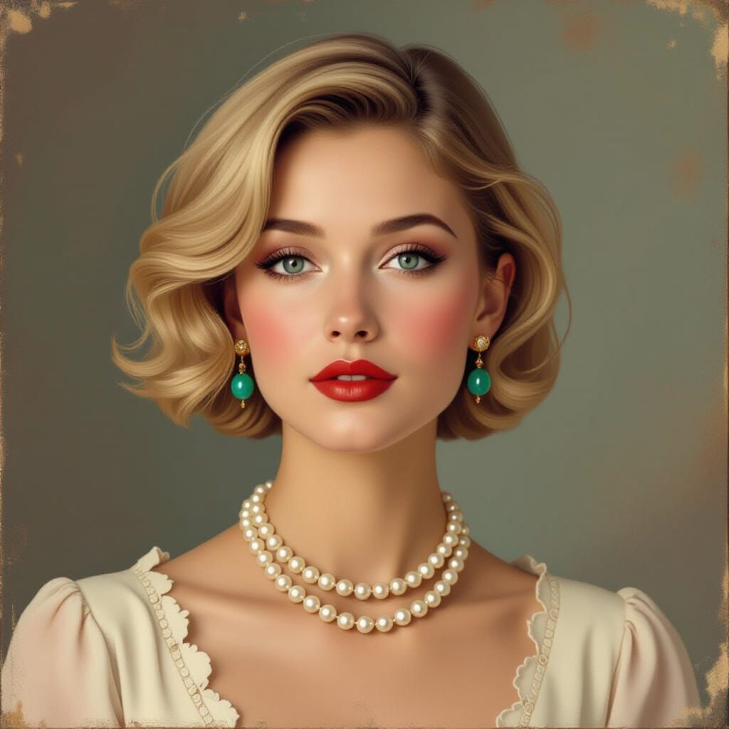 Vintage Portrait of a Woman in Gustave Moreau Style