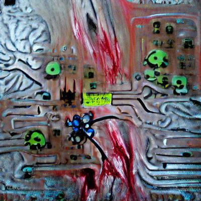 Disturbing Abstract Acrylic Art: Trauma and Decay