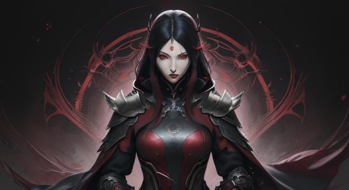 Sith-Inspired Japanese Girl in Dark Fantasy Style