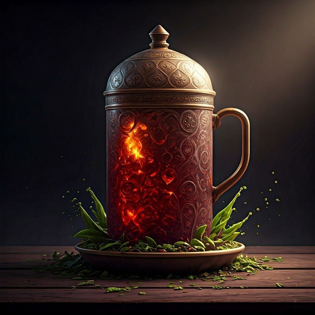 Detailed Matte Painting of "ROOI WORTEL" Herbal Tea