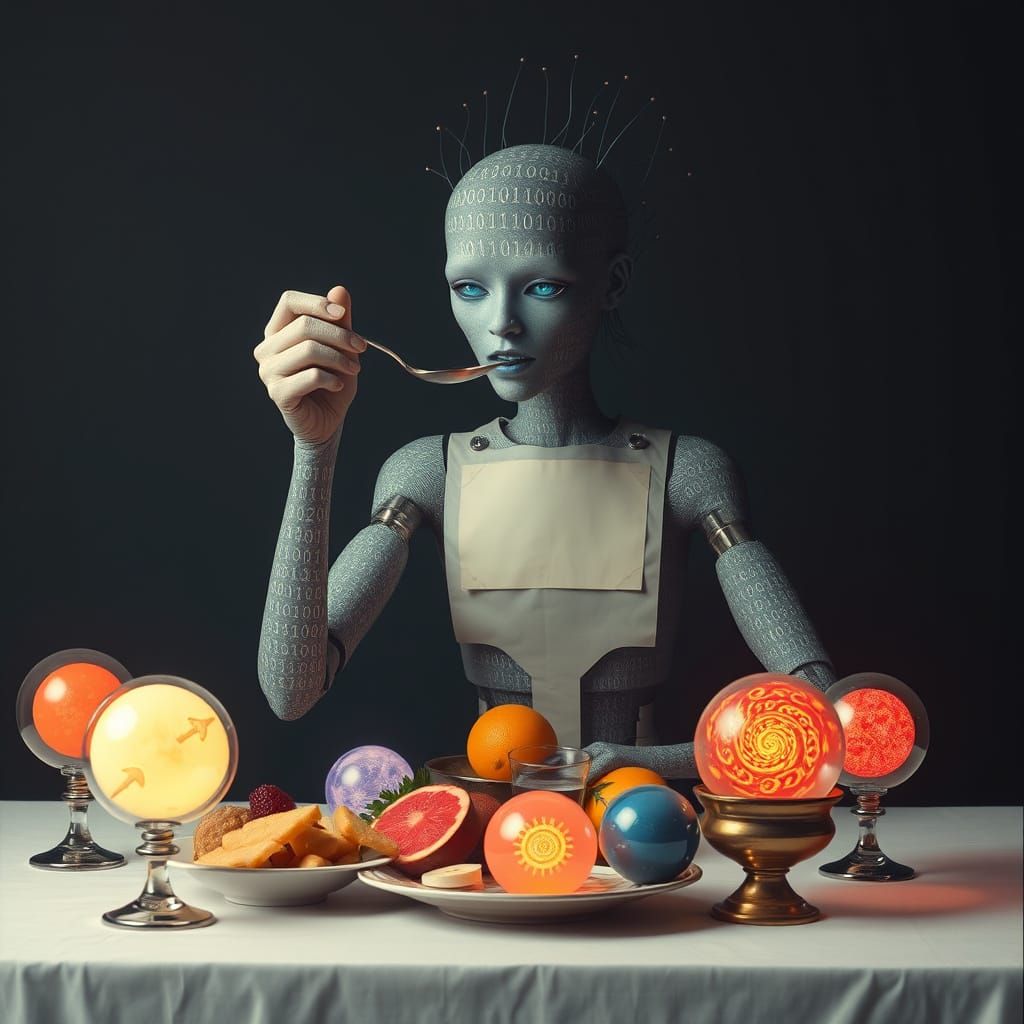 Numbers replace humans and humans eat knowledge for dinner