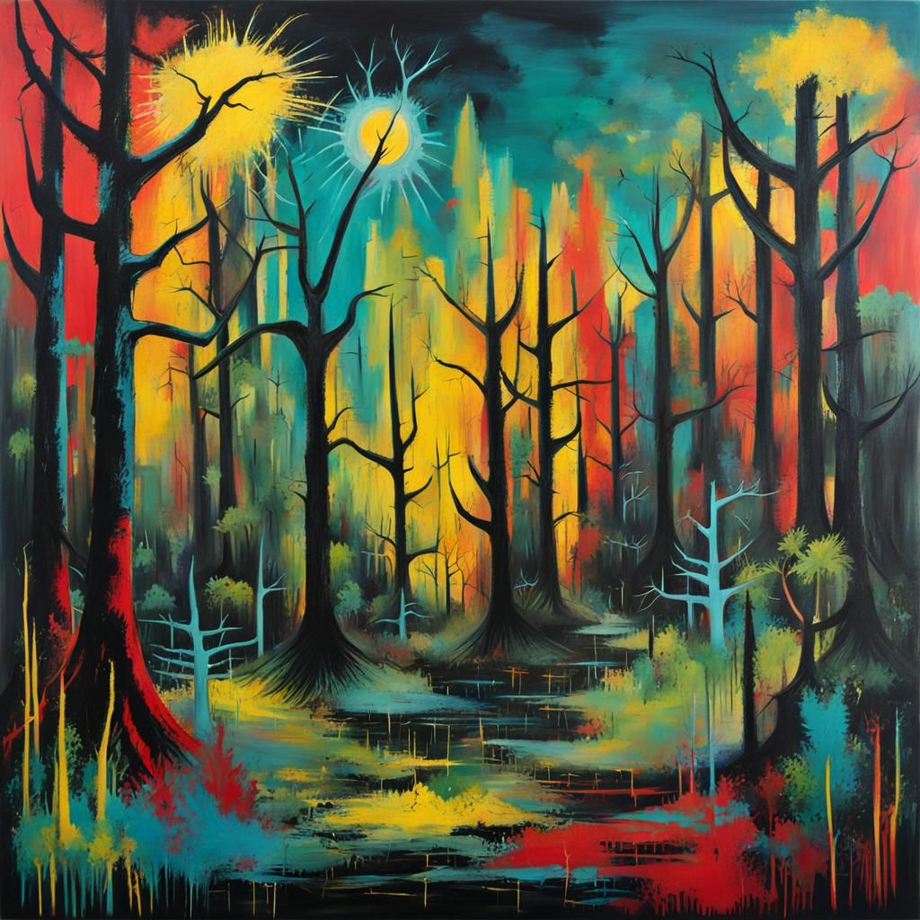Eldritch Forest: Neo-Expressionist Painting