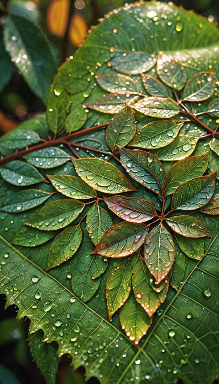 Hyperrealistic Leaf Growth in Lush Forest