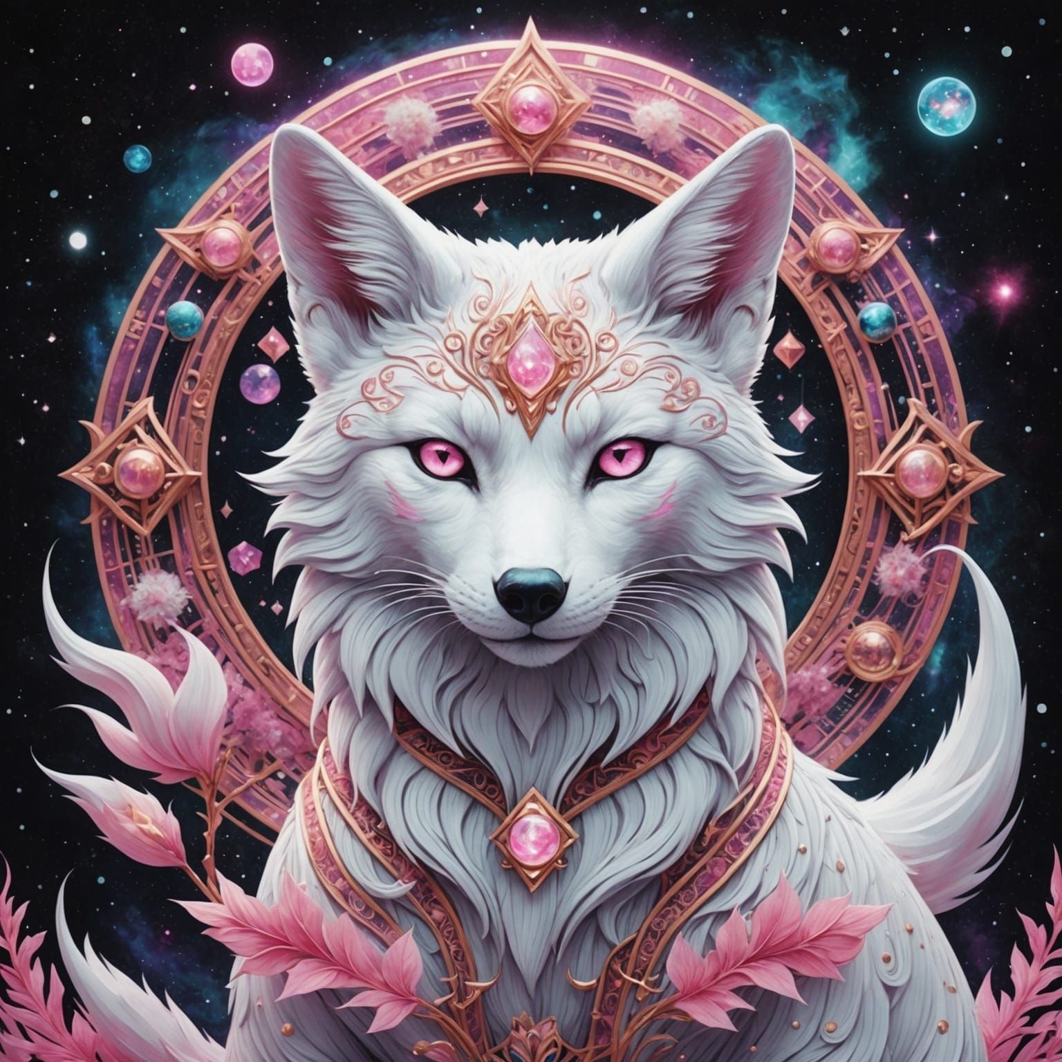 Holographic Kitsune in Cosmic Astral Style