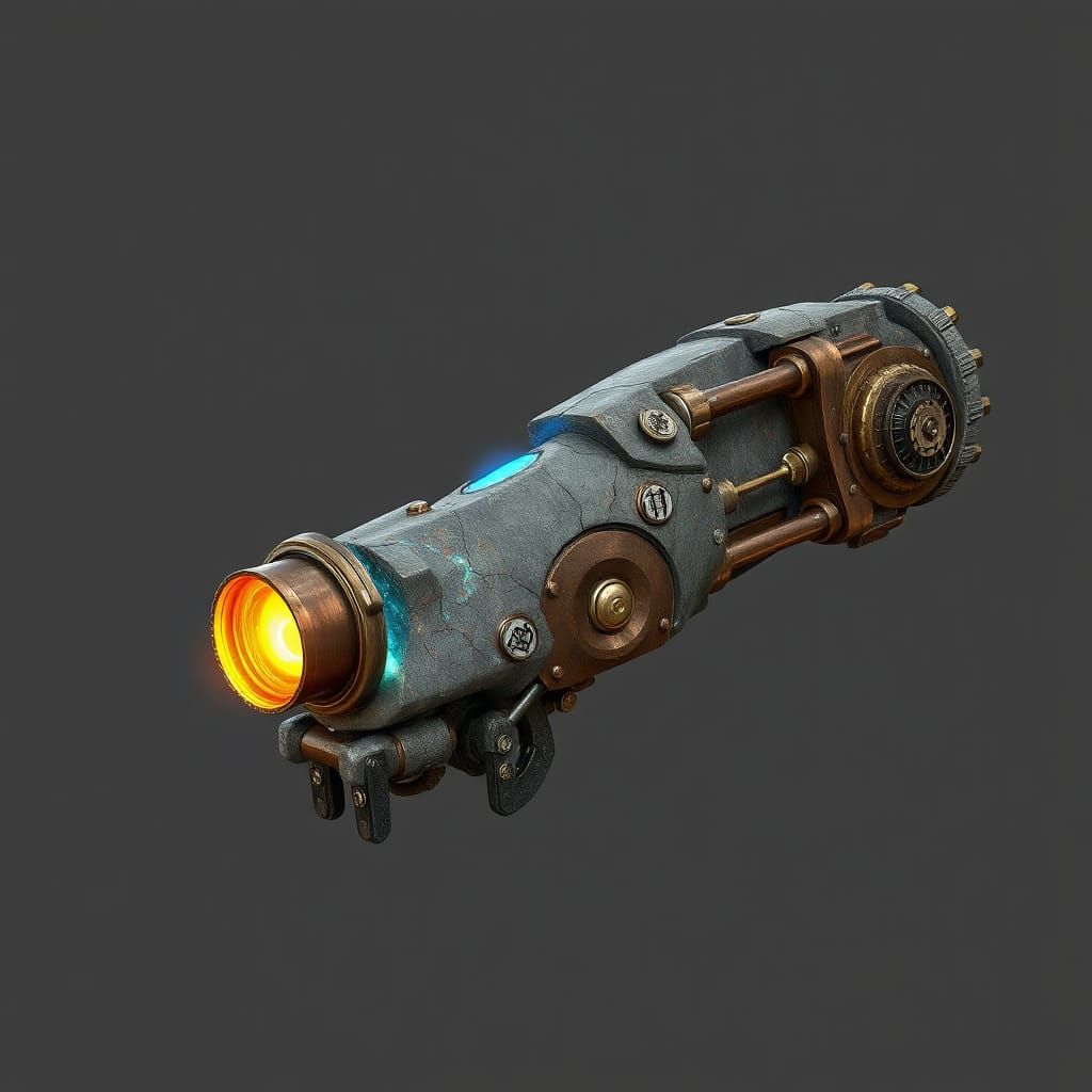 Industrial Steampunk Fantasy Right Arm in Ancient Stone