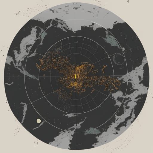 Alien World Map in Anime Key Visual Style