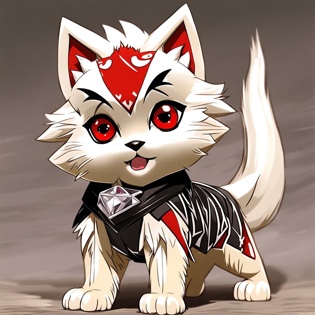 Anime Style Demon Dog with Venom and Three Tails
