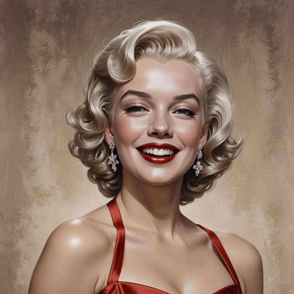 Marilyn Inspired Portrait in Art Deco Style