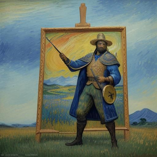 Zulu Warrior in Expressionist Impasto Painting