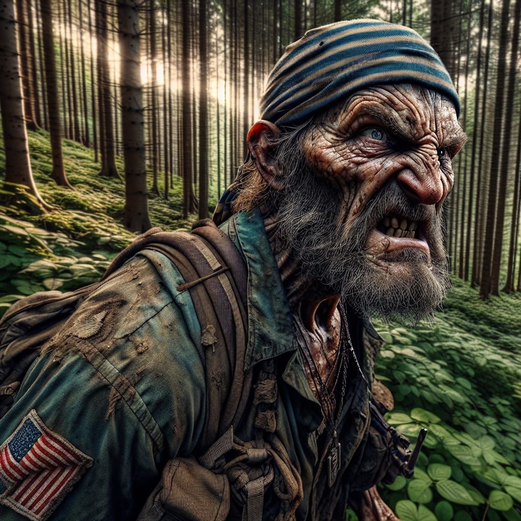 Disturbed Patriot's Forest March in Hyperrealism