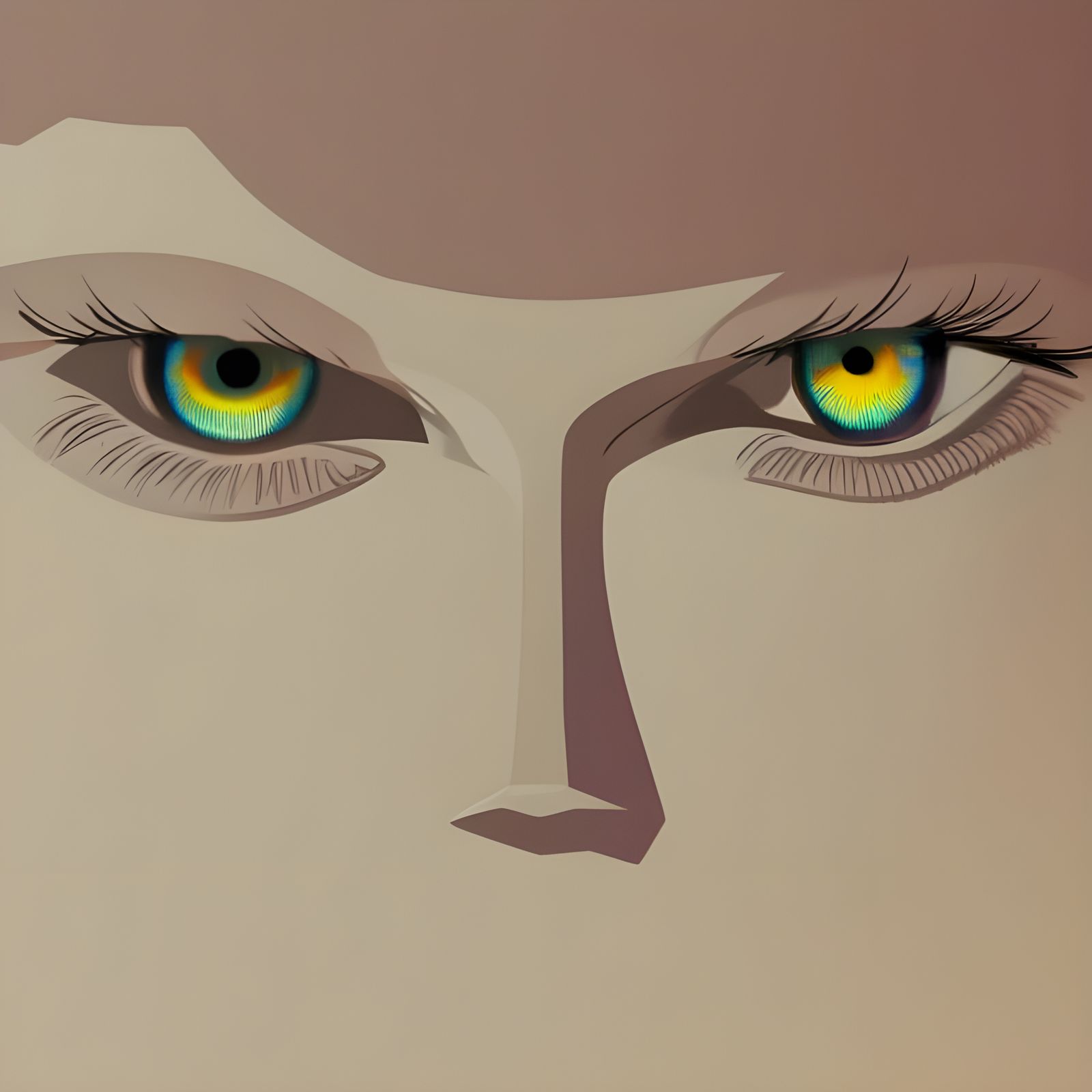 Psychedelic Eyes with Iridescent Irises in Anime Style