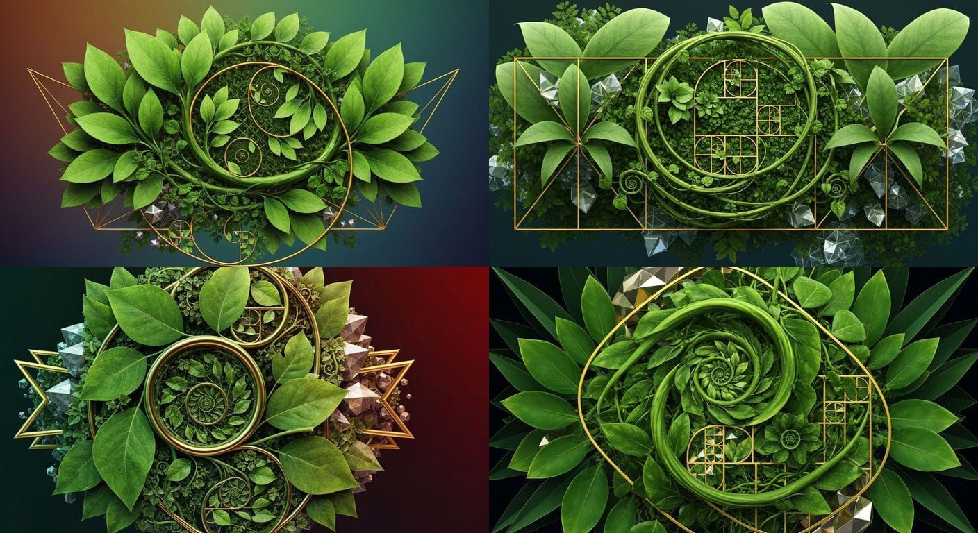 Botanical Geometry: Nature's Math in Photorealistic Style