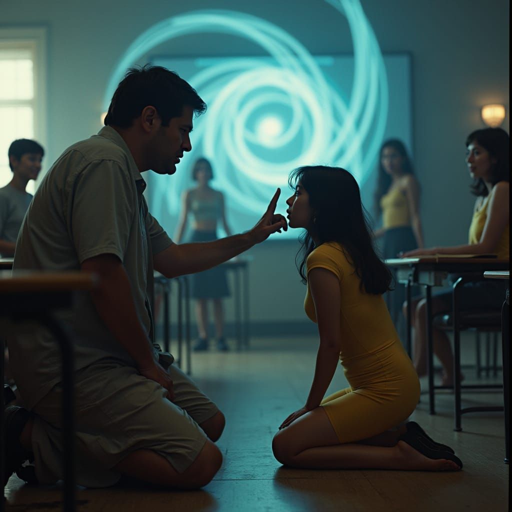 Velma Hypnotized in Classroom, Cinematic Film Still