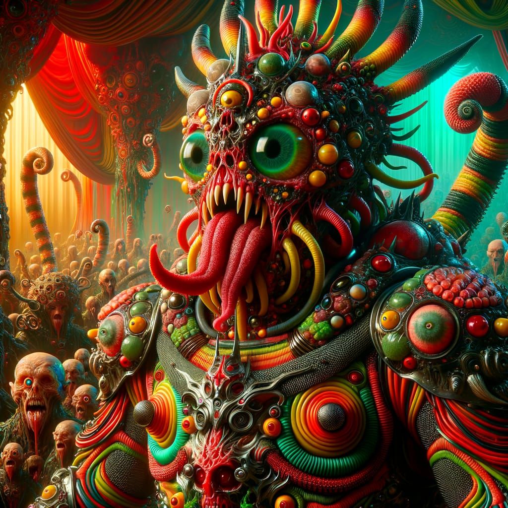 Eerie Hybrid Creature in Alien Forest