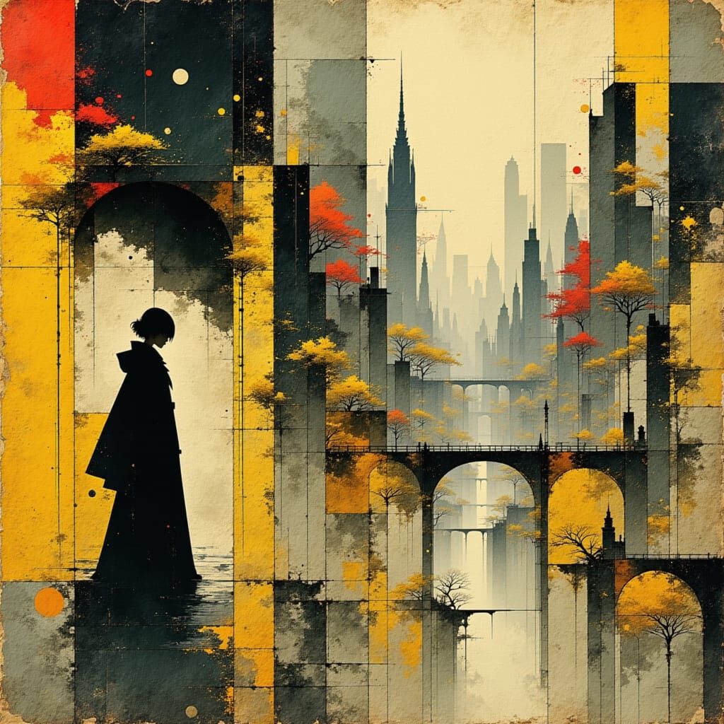 Metropolis Woman in Art Nouveau Rococo Style