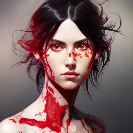 Red-Skinned Woman: Hyperdetailed Portrait in Unreal Engine