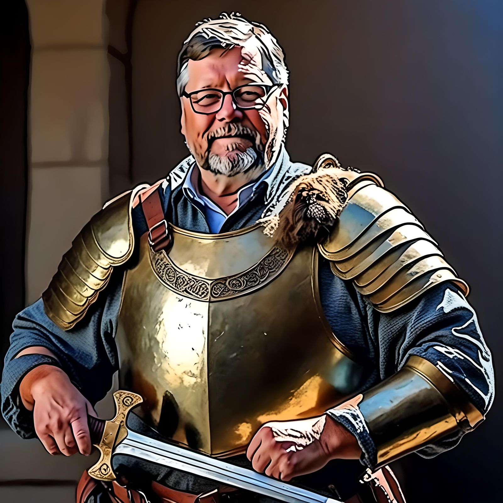 Medieval Knight Portrait in Intricate Armor