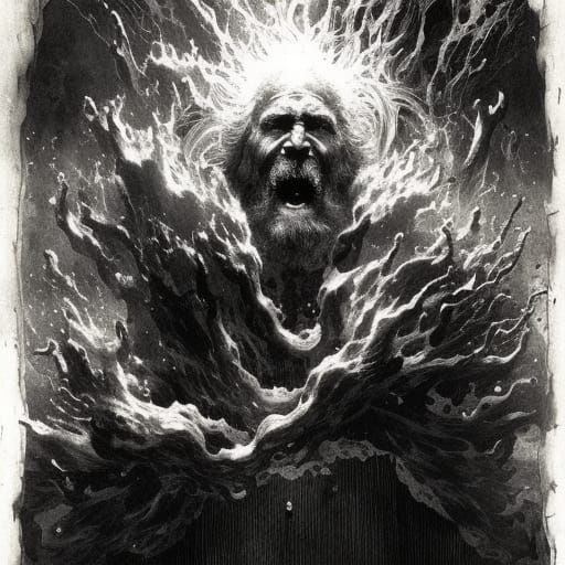 Horrific Laboratory Explosion in Doré Style