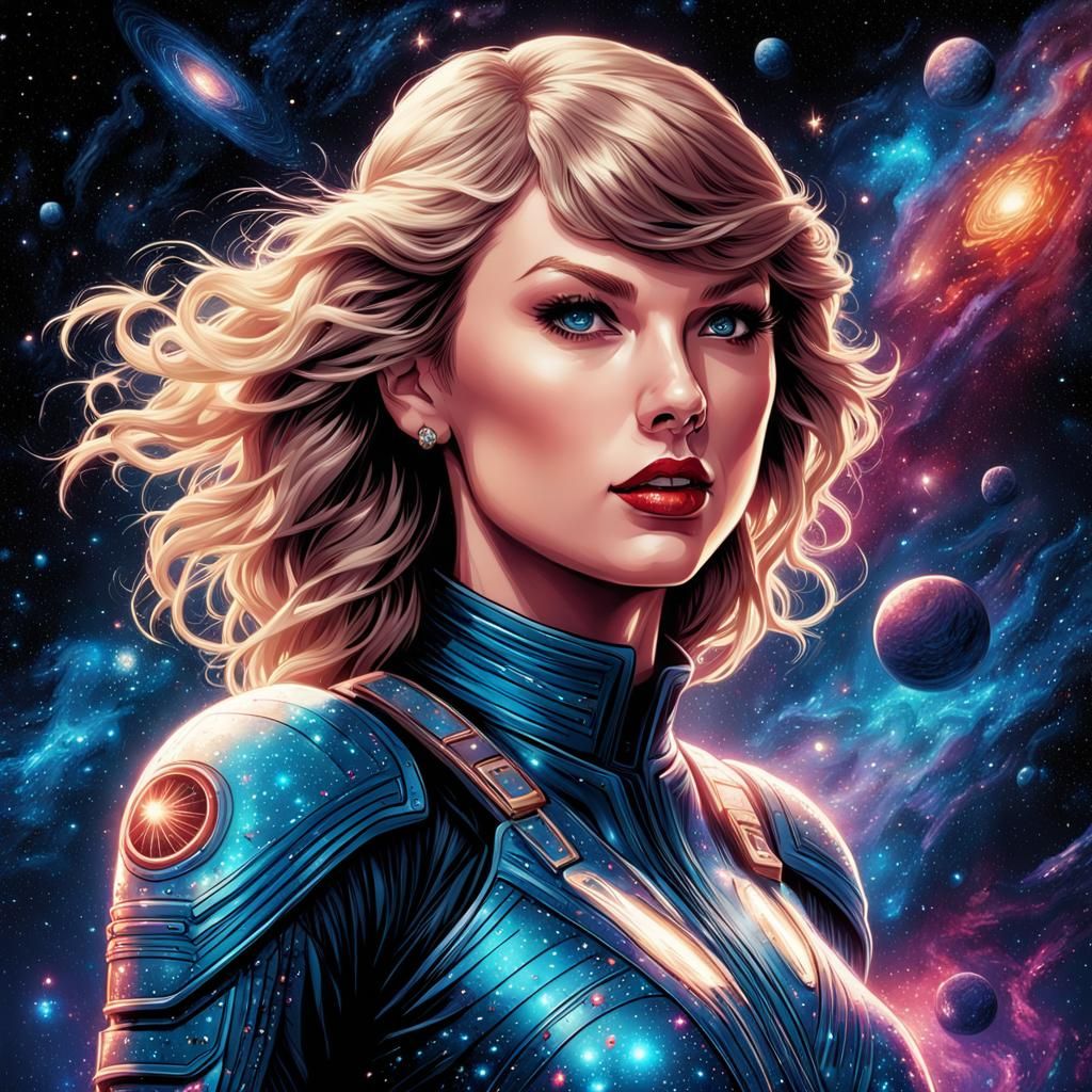 Taylor Swift as a Galaxy: Starlit Portrait
