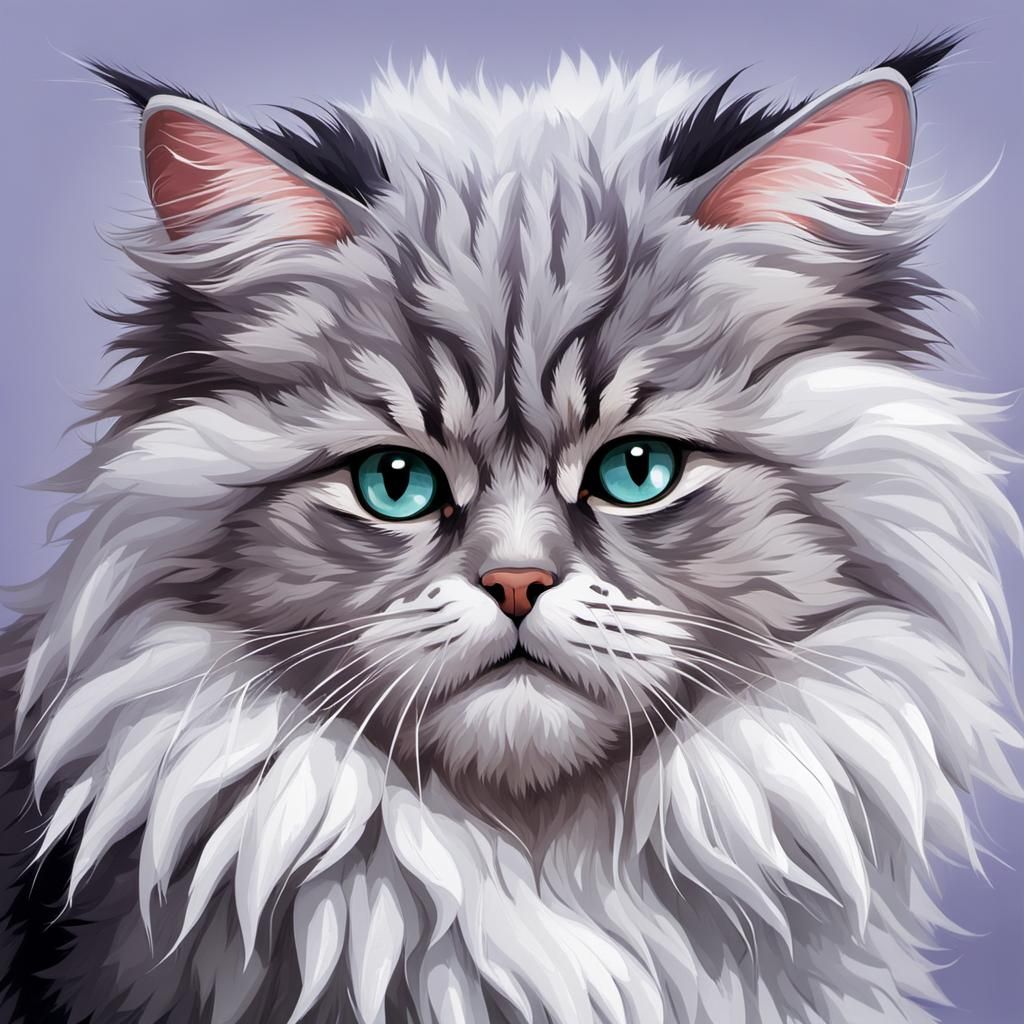 Playful Fluffy Feline: A Frenzy of Fascination