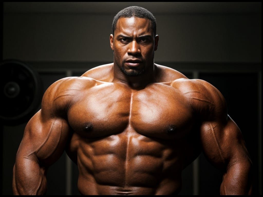 Cinematic Portrait of a Muscular Black Man