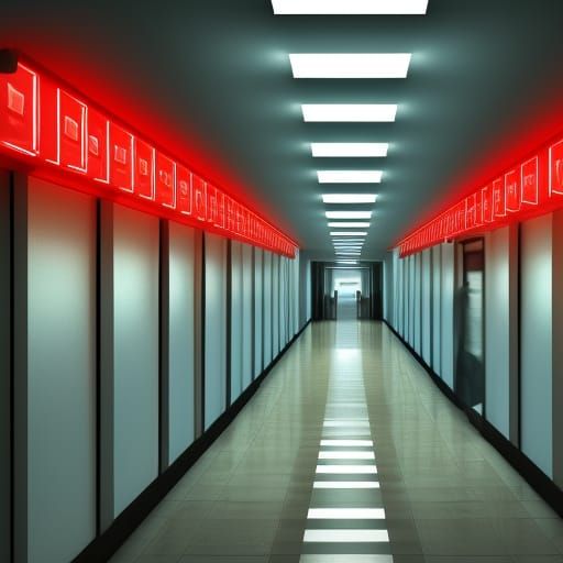 Eerie Hospital Hallway with Entities: Matte Painting