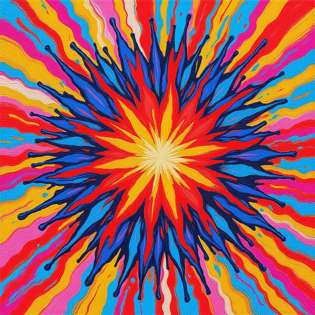 Vibrant Abstract Paint Explosion with Expressive Brushstroke...