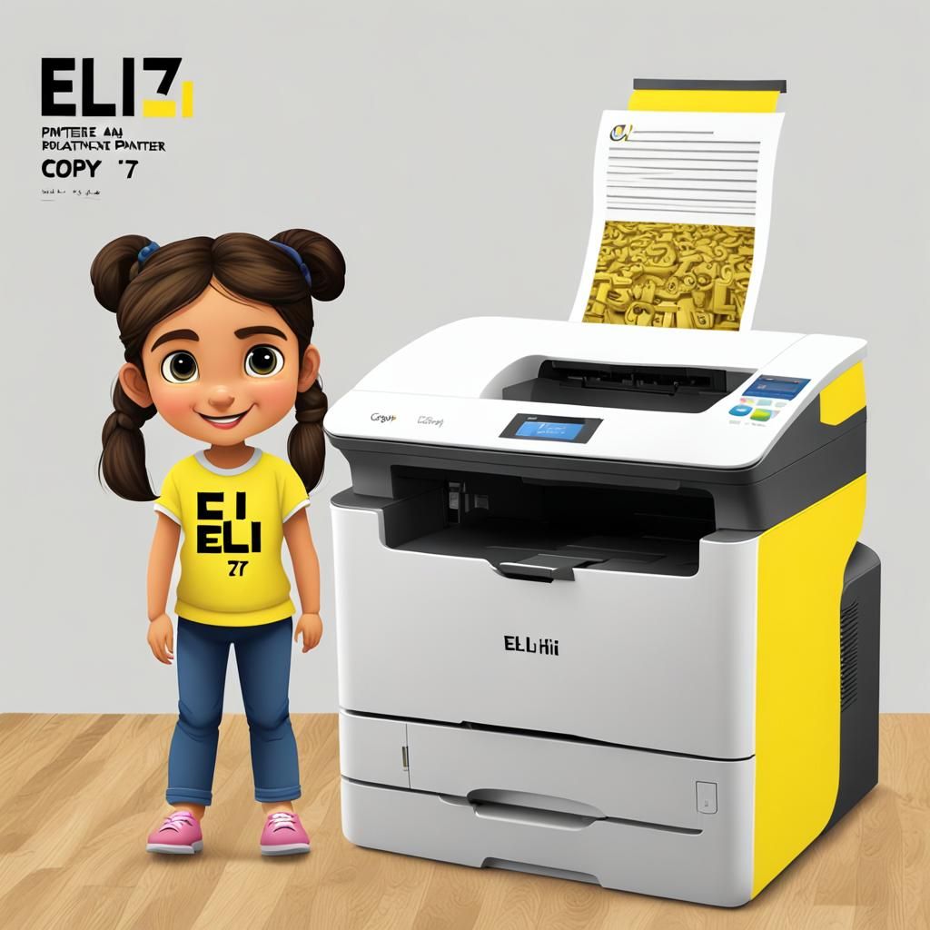 Cute Girl and Magical Office Printer