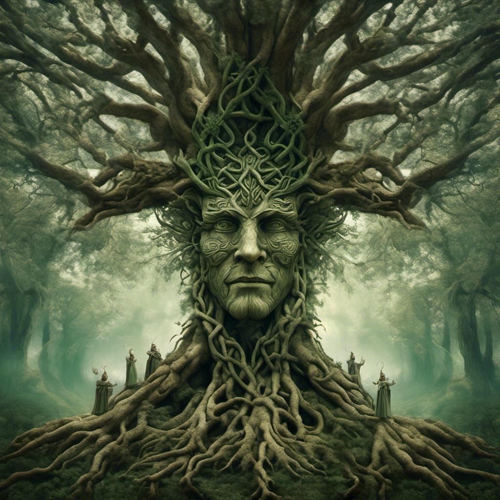 The Green Man Double Exposure Art