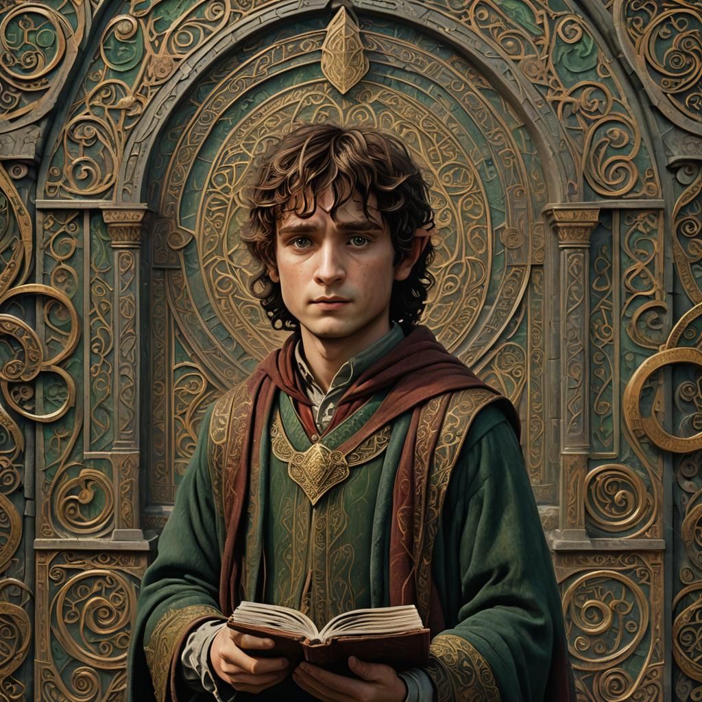 Frodo Baggins in Book of Kells Style