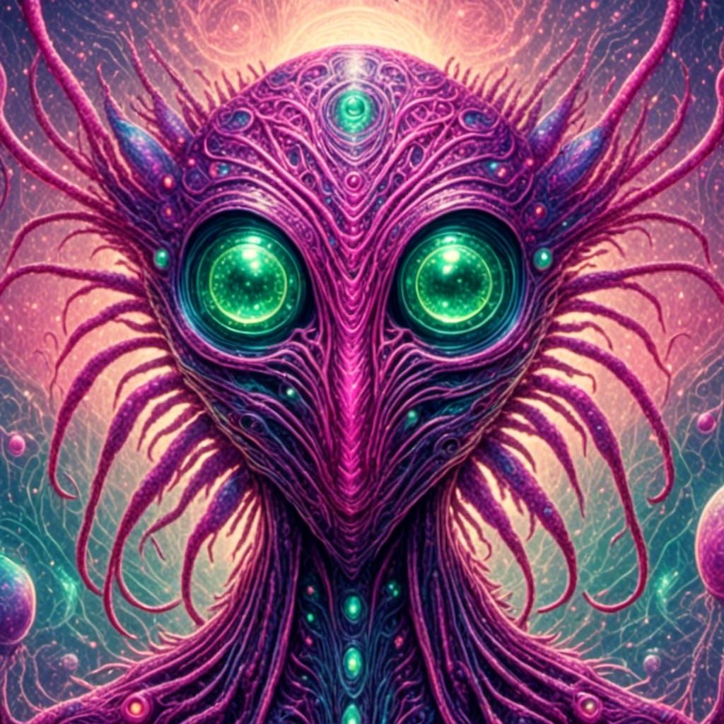 Bioluminescent Insectoid Alien Illustration