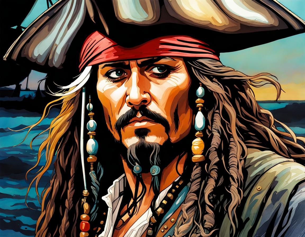 Jack Sparrow Portrait on the Black Pearl