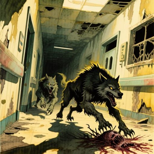 Monstrous Werewolves Hunt in Abandoned Hospital