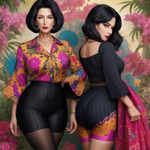 Elegant Woman in Hawaiian Shirt: Hyper-Realistic Portrait