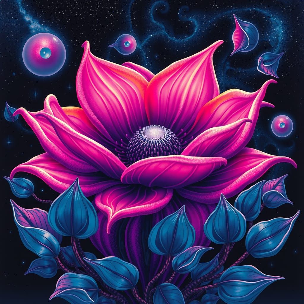 Extraterrestrial Bloom in Sci-Fi Landscape Style