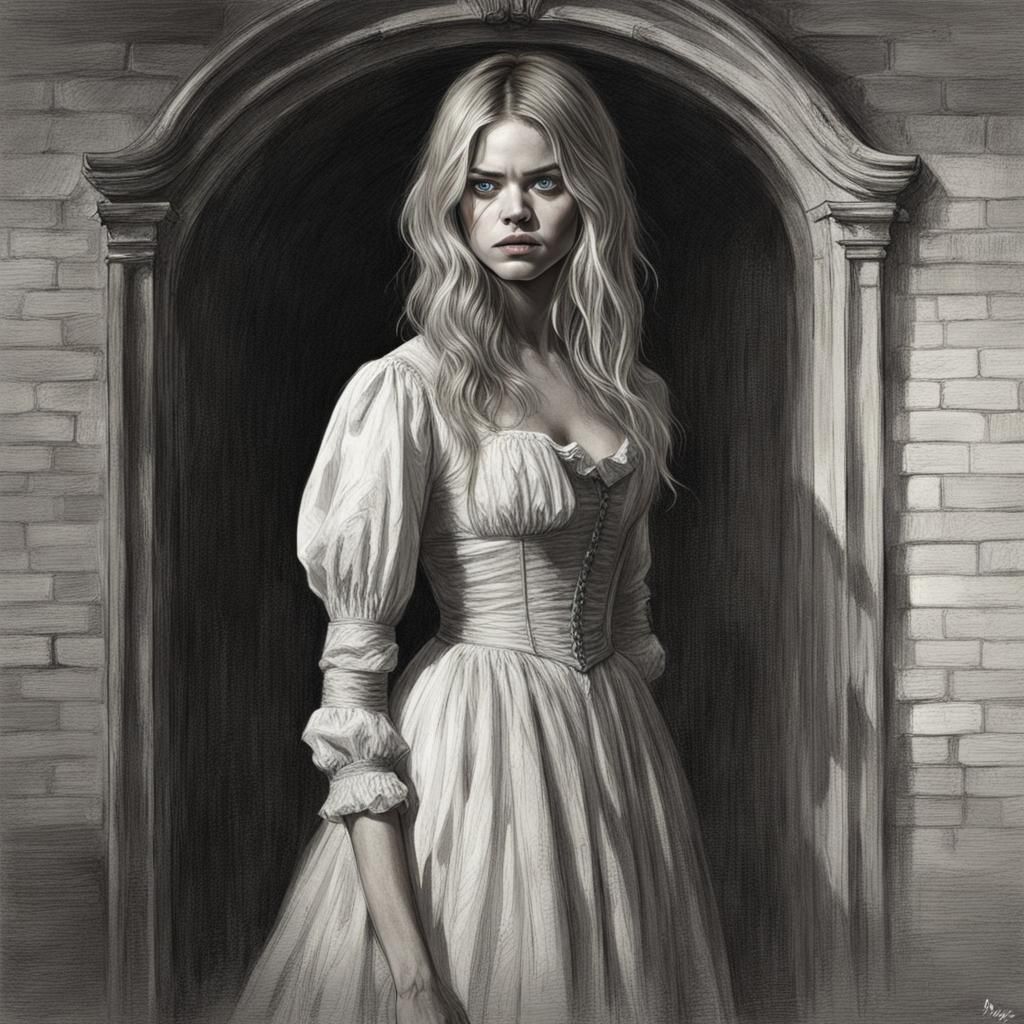 Gothic Horror Portrait of Samara Weaving