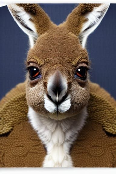 Kangaroo in Navy Uniform: Hyperrealistic Digital Art