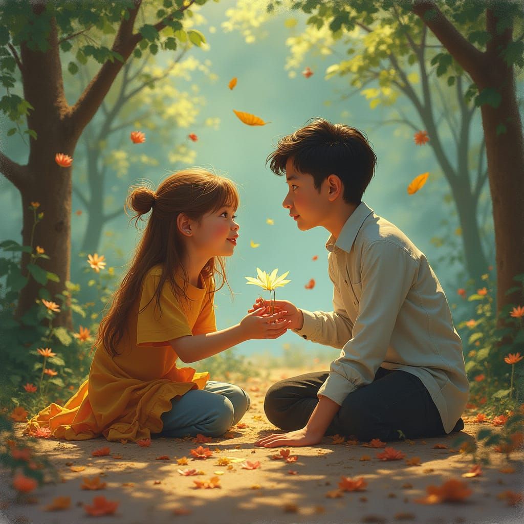 Dystopian Classroom Ruins in Digital Art Style