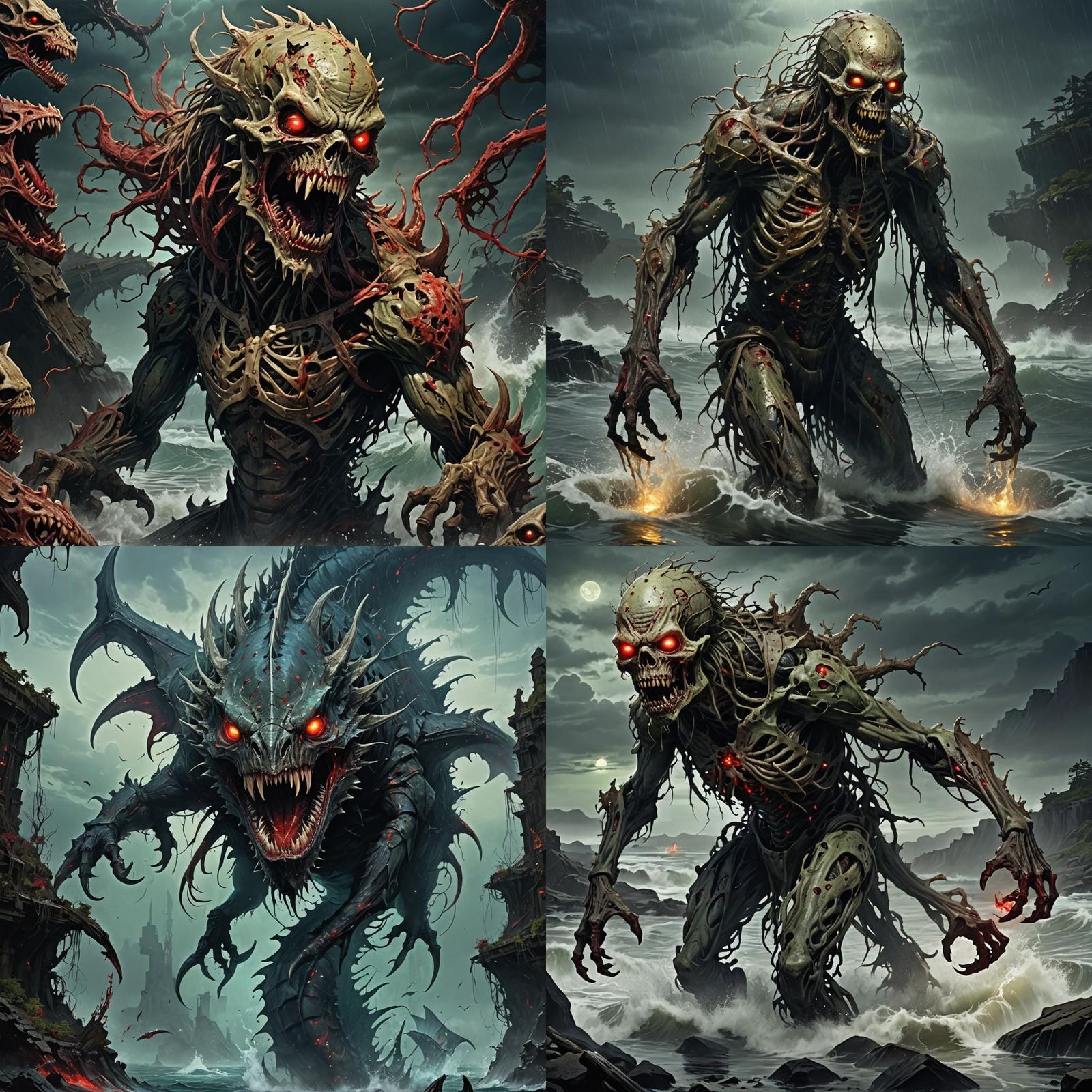 Zombie Sahuagin Emerges: Dark Fantasy Concept Art