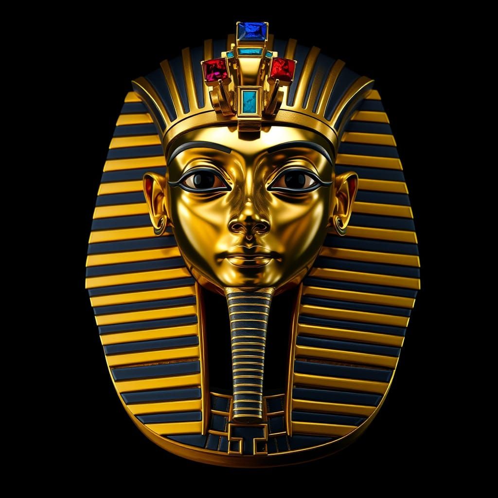 Ancient Egyptian Burial Mask in Golden Splendor