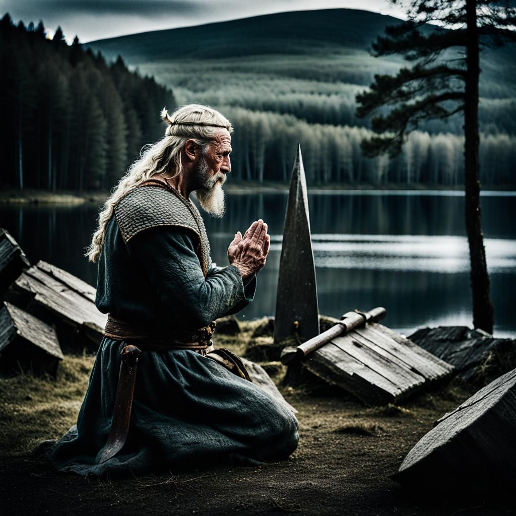 Viking Prays to Old Gods, by Oscar Nilsson