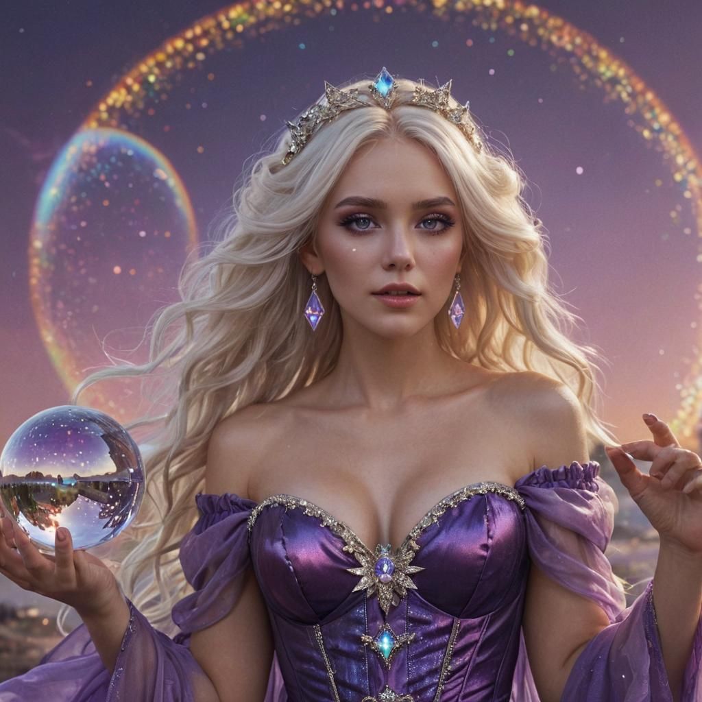 Goddess with Crystal Orb, Fantasy Concept Art