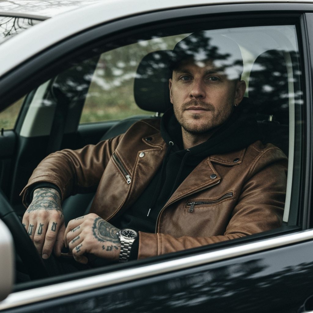 Cinematic Portrait of a Confident Man in a Car