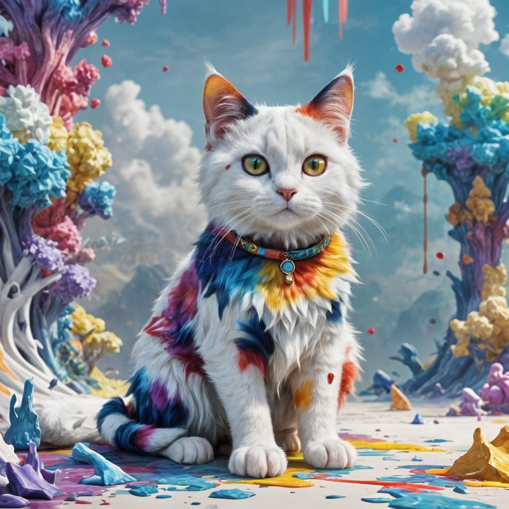 Tie Dye calico cat