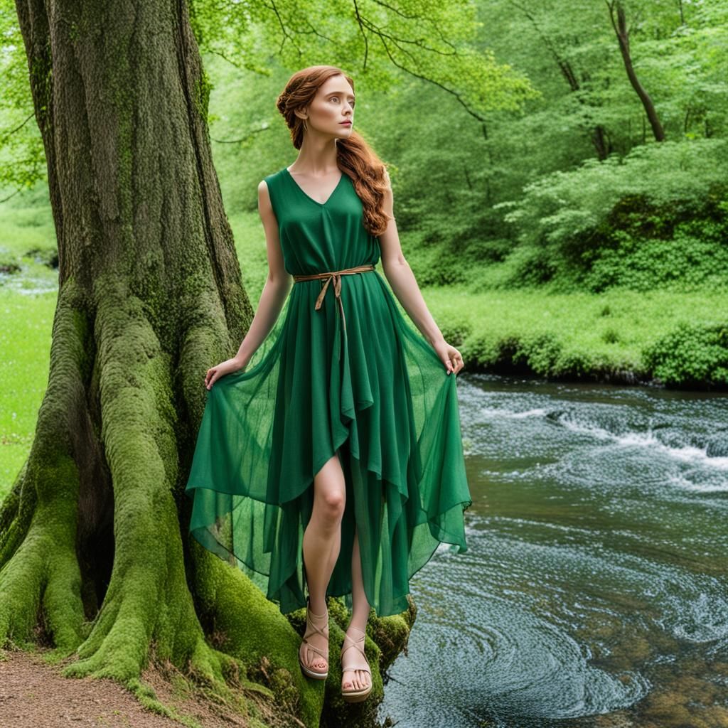 Water Faerie Near a Stream